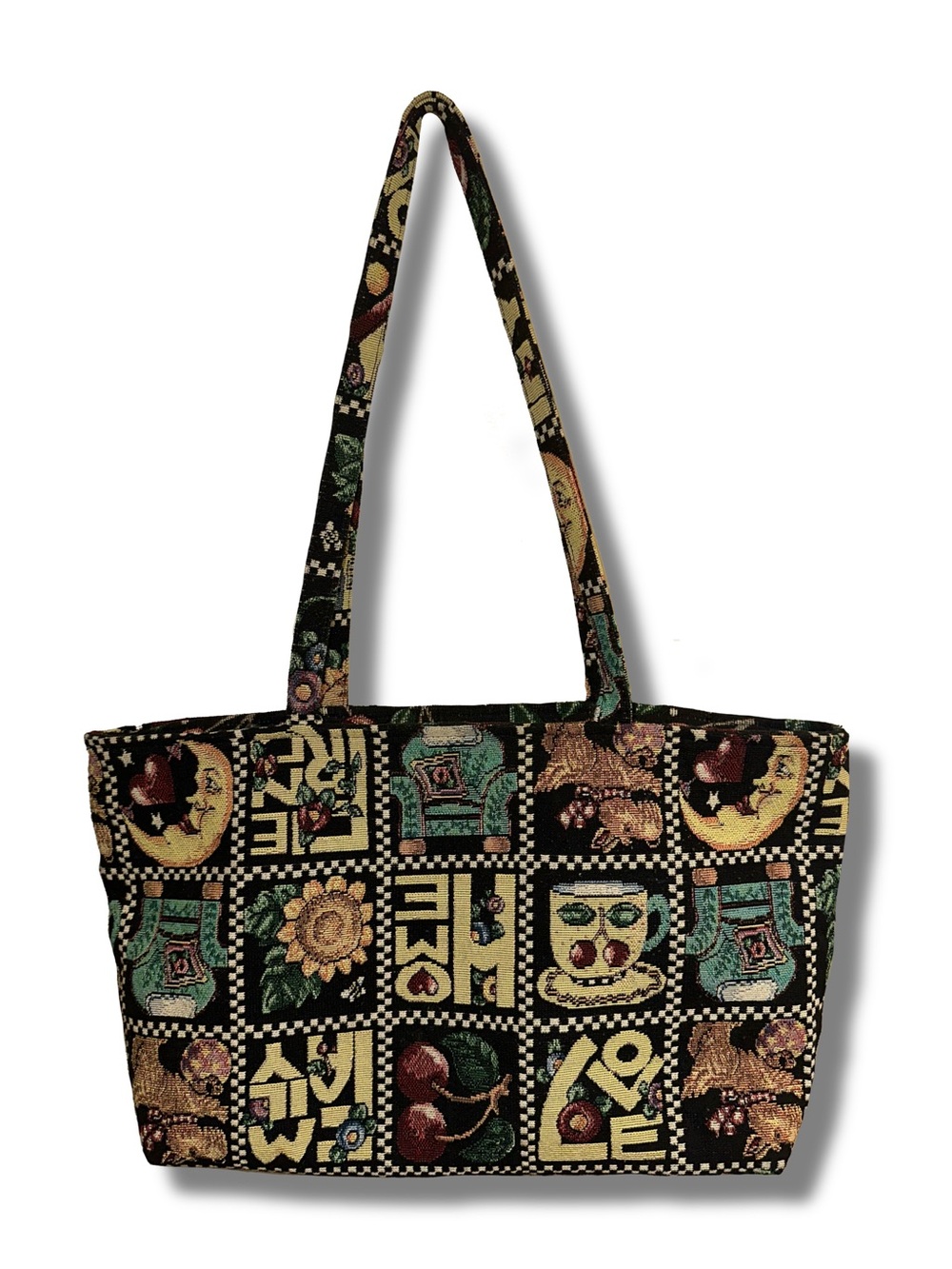 Vtg Mary Engelbreit Nordic House Patchwork Tapestry Bag
